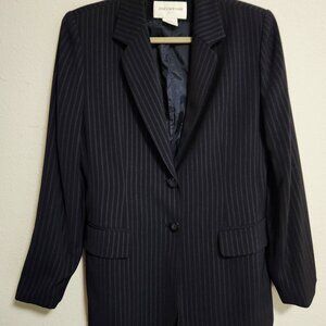 Jones New York | Navy Pinstripe Suit Jacket Blazer 8